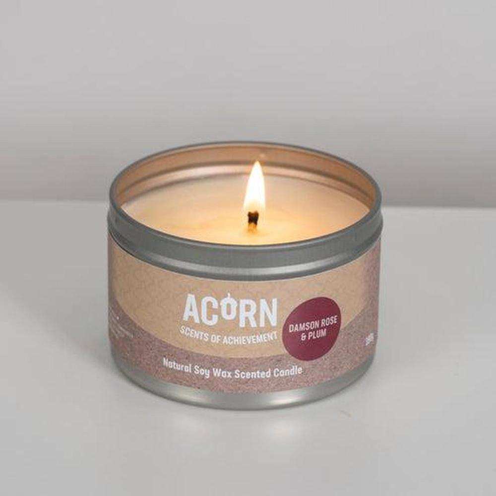Acorn Damson Rose & Plum Candle Tin-Acorn-Basalt and Oak