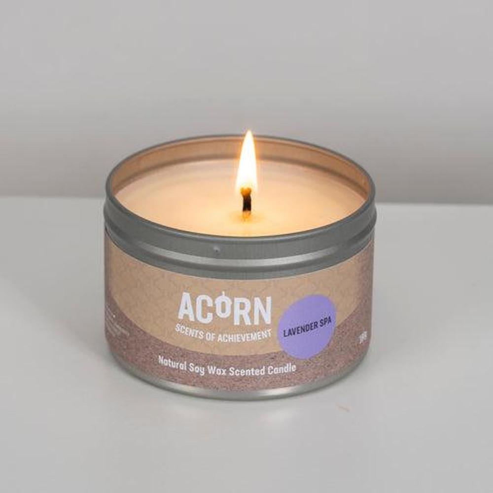 Acorn Lavender Spa Candle Tin-Acorn-Basalt and Oak