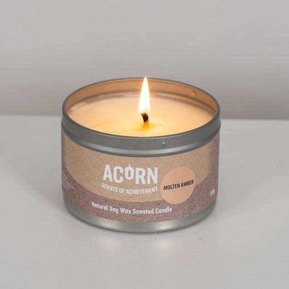Acorn Molten Amber Candle Tin-Acorn-Basalt and Oak