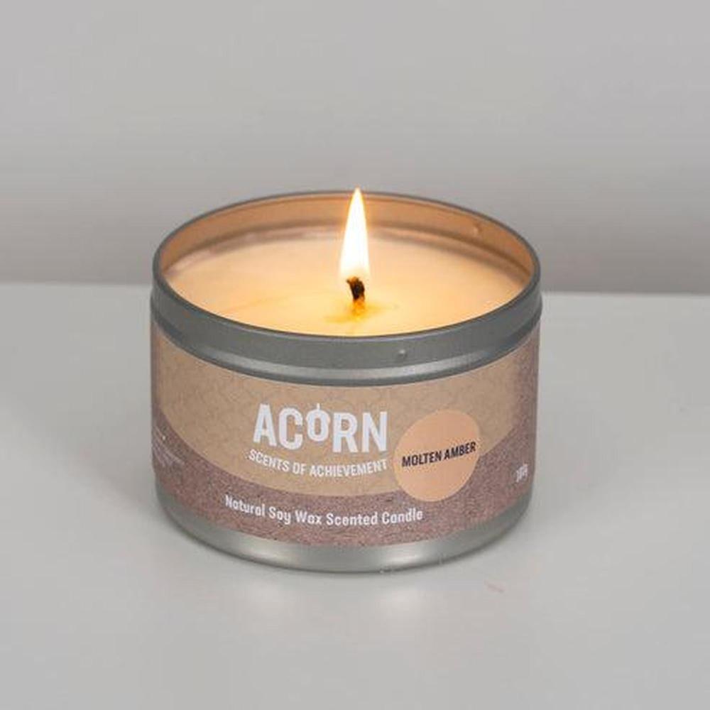Acorn Molten Amber Candle Tin-Acorn-Basalt and Oak