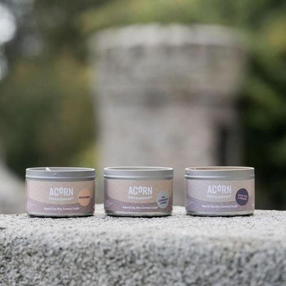 Acorn Molten Amber Candle Tin-Acorn-Basalt and Oak