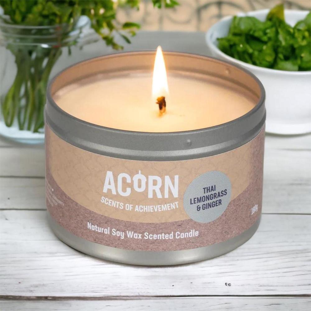 Acorn Thai Lemongrass & Ginger Candle Tin-Acorn-Basalt and Oak