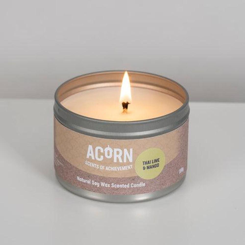 Acorn Thai Lime & Mango Candle Tin-Acorn-Basalt and Oak