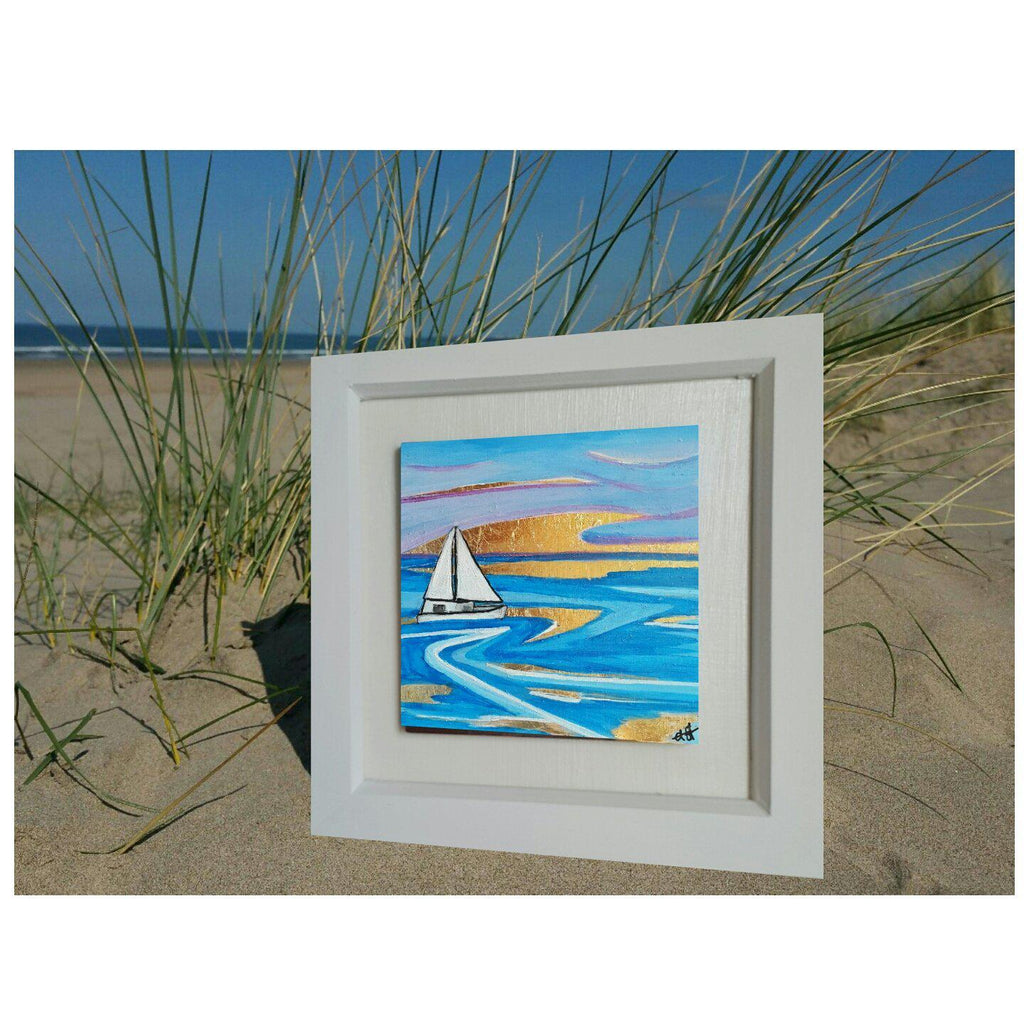 Art Original - White Sailboat-Renu Design Studio-Artisan Market Online