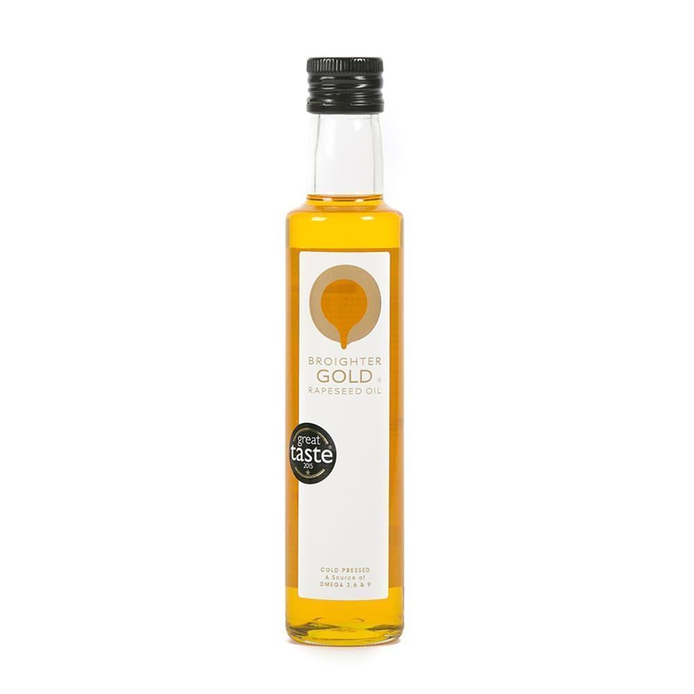 Broighter Gold cold pressed rapeseed oil 250ml bottle with award-winning versatile cooking oil
