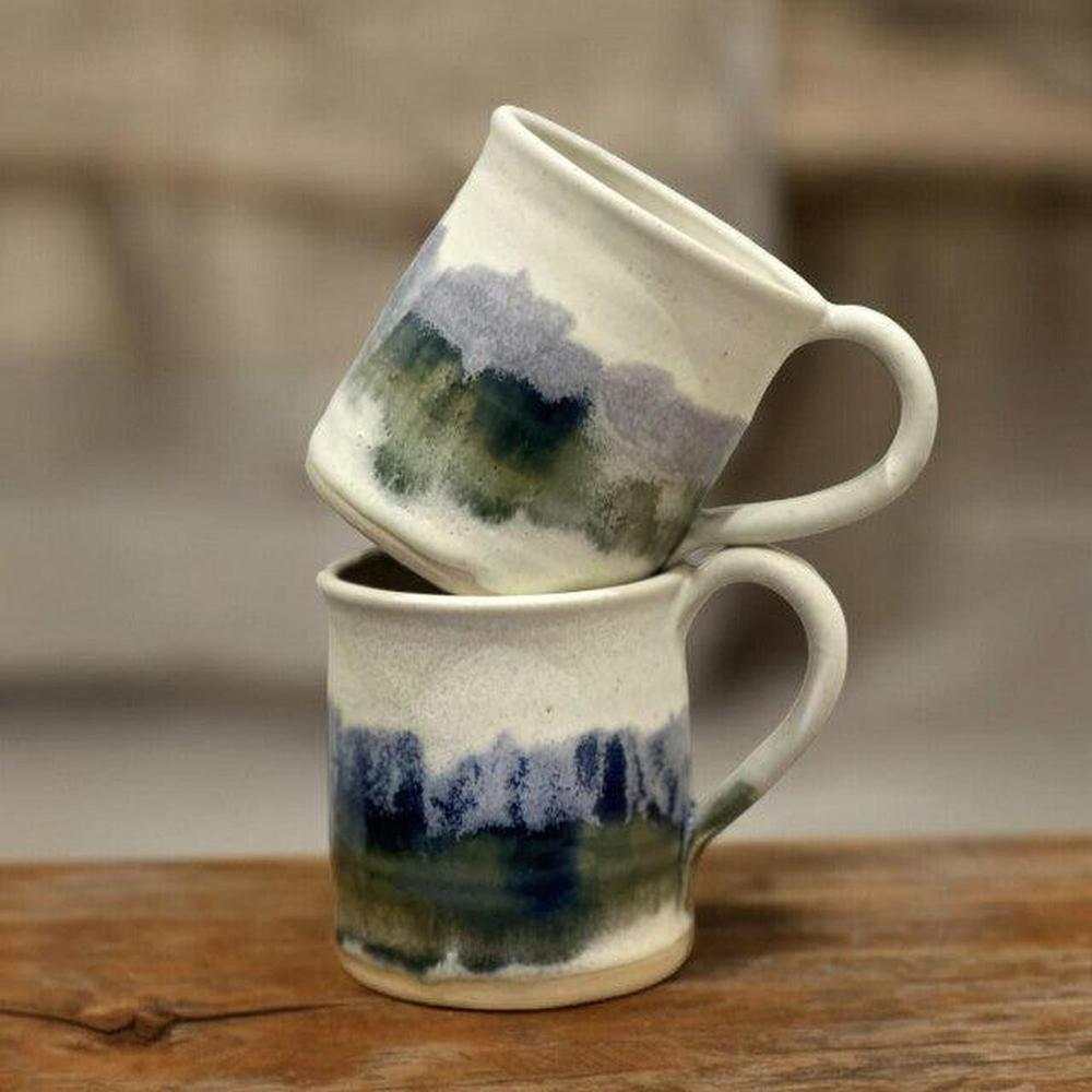 CH Pottery Mug - Impressionism-CH Pottery-Basalt and Oak
