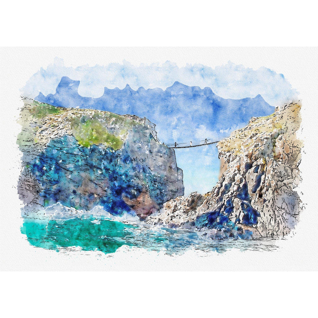 Carrick-a-Rede Rope Bridge Limited Edition Print-Muddypuddle Digital Art-Artisan Market Online