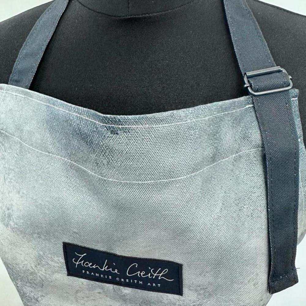 Frankie Creith DUNLUCE adjustable cotton apron with medieval castle print and large front pocket
