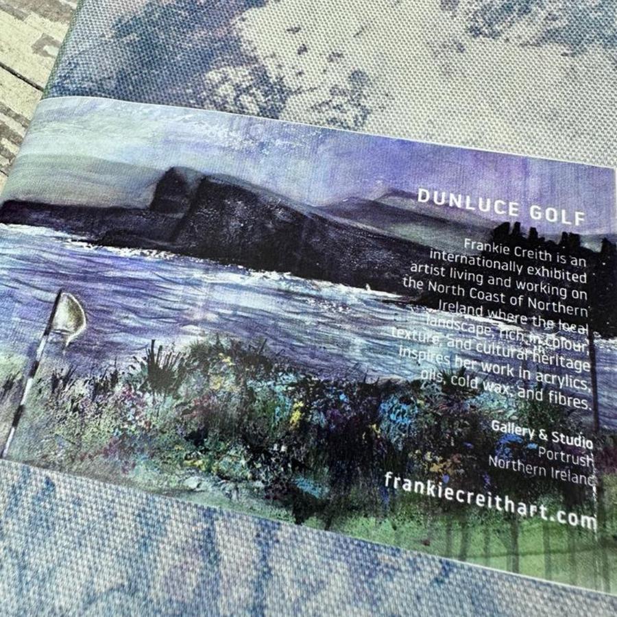Frankie Creith DUNLUCE GOLF PORTRUSH Tea Towel-Art-Artist Frankie Creith-Basalt and Oak