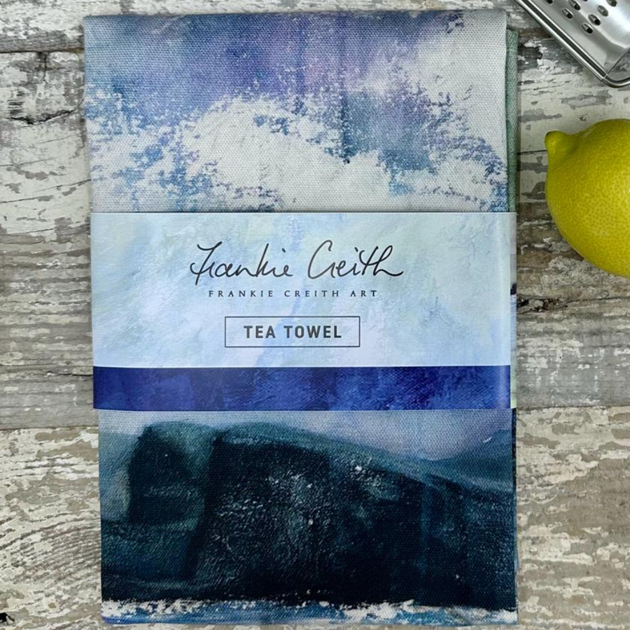 Frankie Creith DUNLUCE GOLF PORTRUSH Tea Towel-Artist Frankie Creith-Artisan Market Online