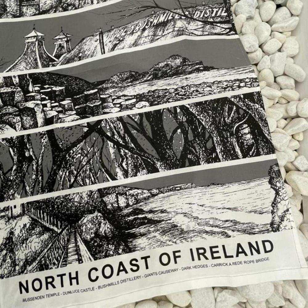 Frankie Creith NORTH COAST Tea Towel-Artist Frankie Creith-Basalt and Oak