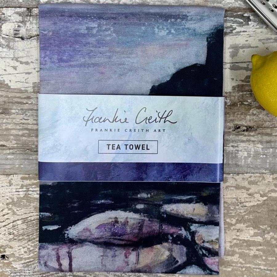 Frankie Creith PINK CAUSEWAY Tea Towel-Art-Artist Frankie Creith-Basalt and Oak