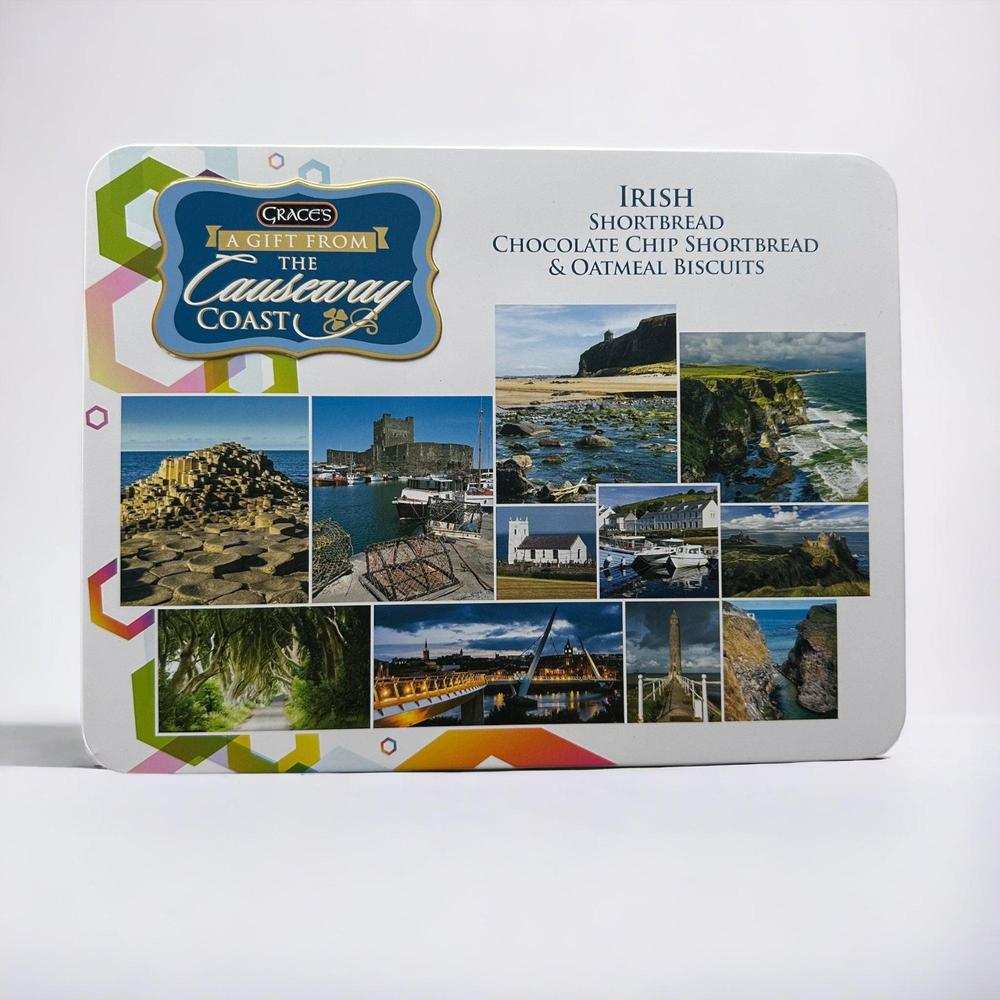 Graces Irish Shortbread, Chocolate Chip Shortbread and Oatmeal Biscuits Gift Tin-Grace's-Basalt and Oak