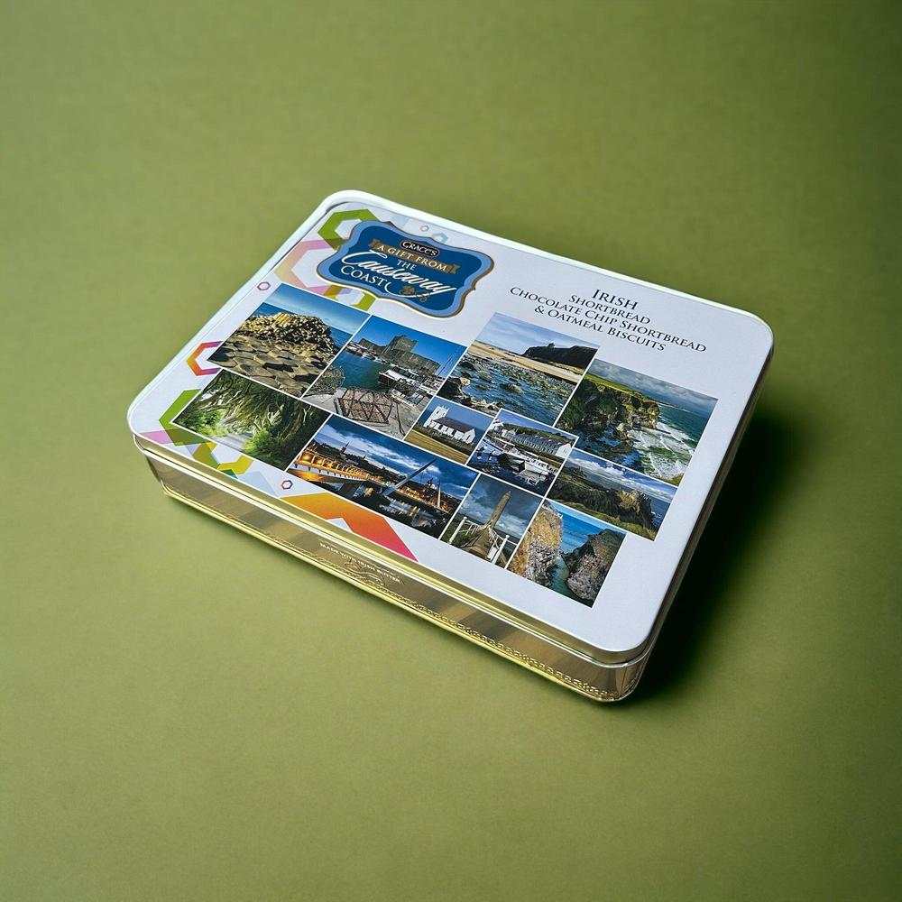 Graces Irish Shortbread, Chocolate Chip Shortbread and Oatmeal Biscuits Gift Tin-Grace's-Basalt and Oak