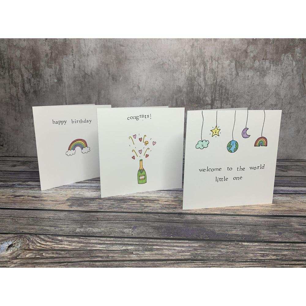 Hand Made Greeting Cards-The Little Somethings-Basalt and Oak