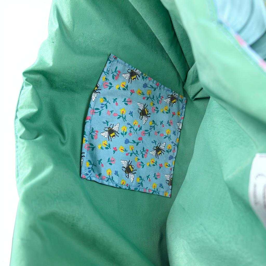 Handmade by Jessica Bees Quilted Shopper with inner pocket and bee print lining