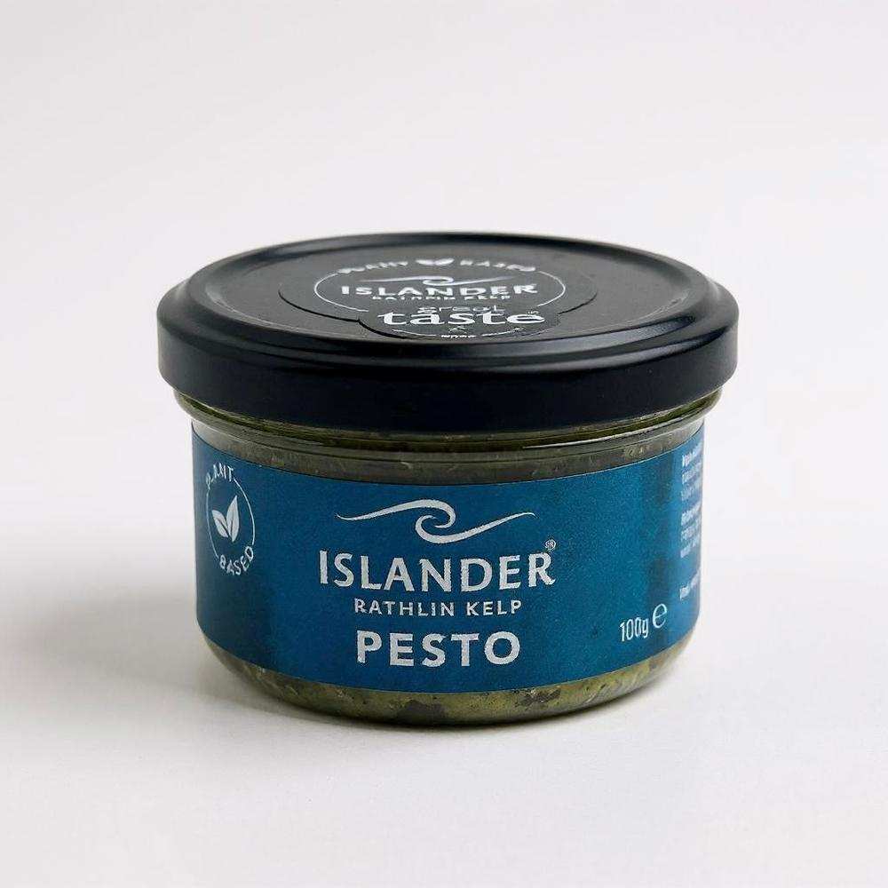 Islander Kelp Pesto 100g jar with organic kelp and basil, vegan, Great Taste Award winner
