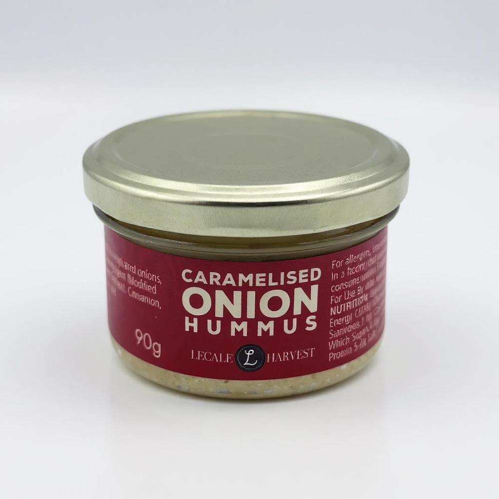Lecale Harvest caramelised onion hummus jar 90g with chickpeas and tahini ingredients