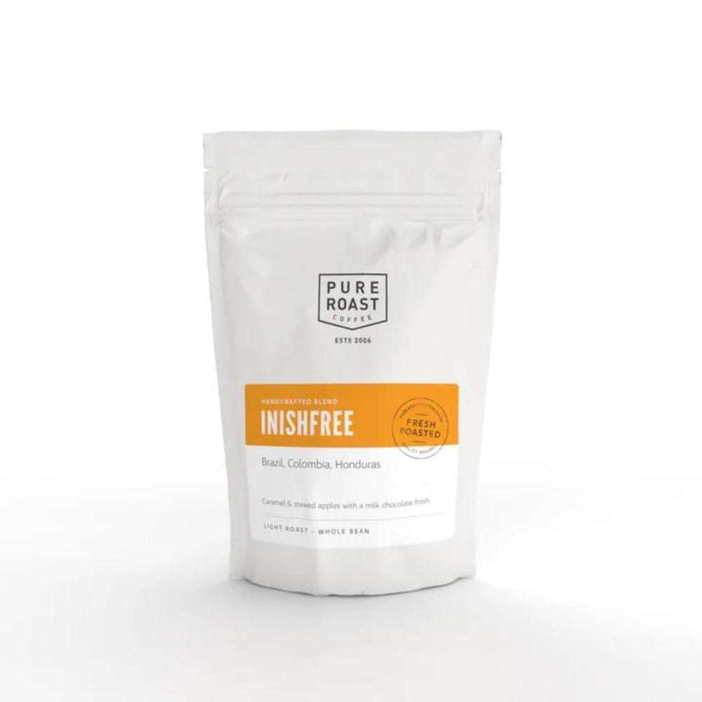 Pure Roast Coffee Inishfree Blend 250g whole bean lightly roasted Brazilian Colombian Honduras Arabica coffee with caramel and milk chocolate notes