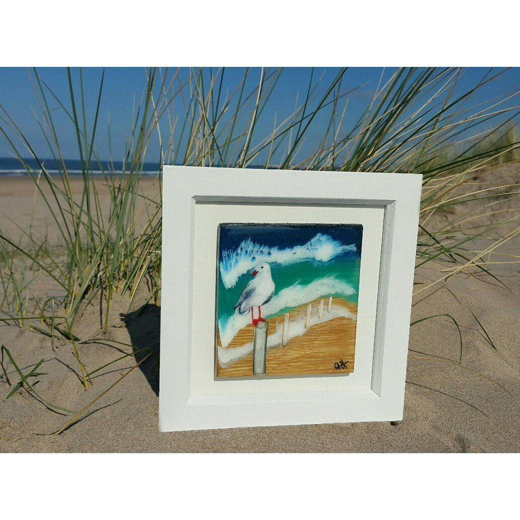 Resin Art Original - Seagull on Post-Renu Design Studio-Artisan Market Online