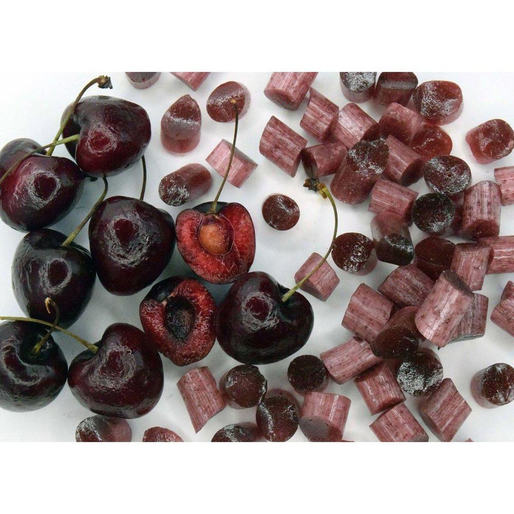 Sea Sugar Black Cherry and Vanilla Sweets with fresh cherries and cherry-flavored candy pieces.