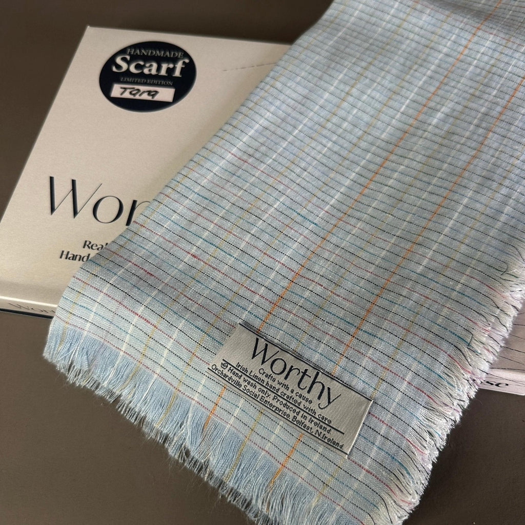 Worthy Irish Linen Scarf-Worthy-Basalt and Oak