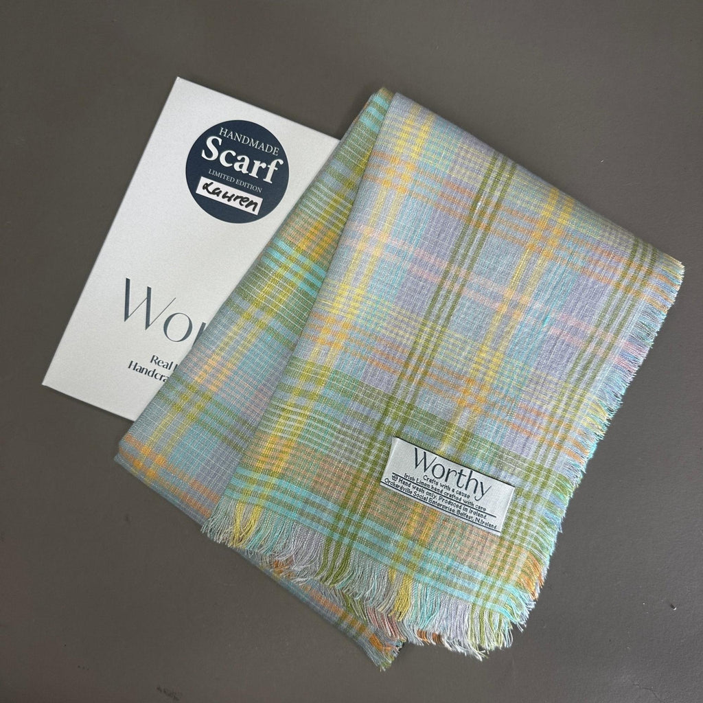 Worthy Irish Linen Scarf-Worthy-Basalt and Oak