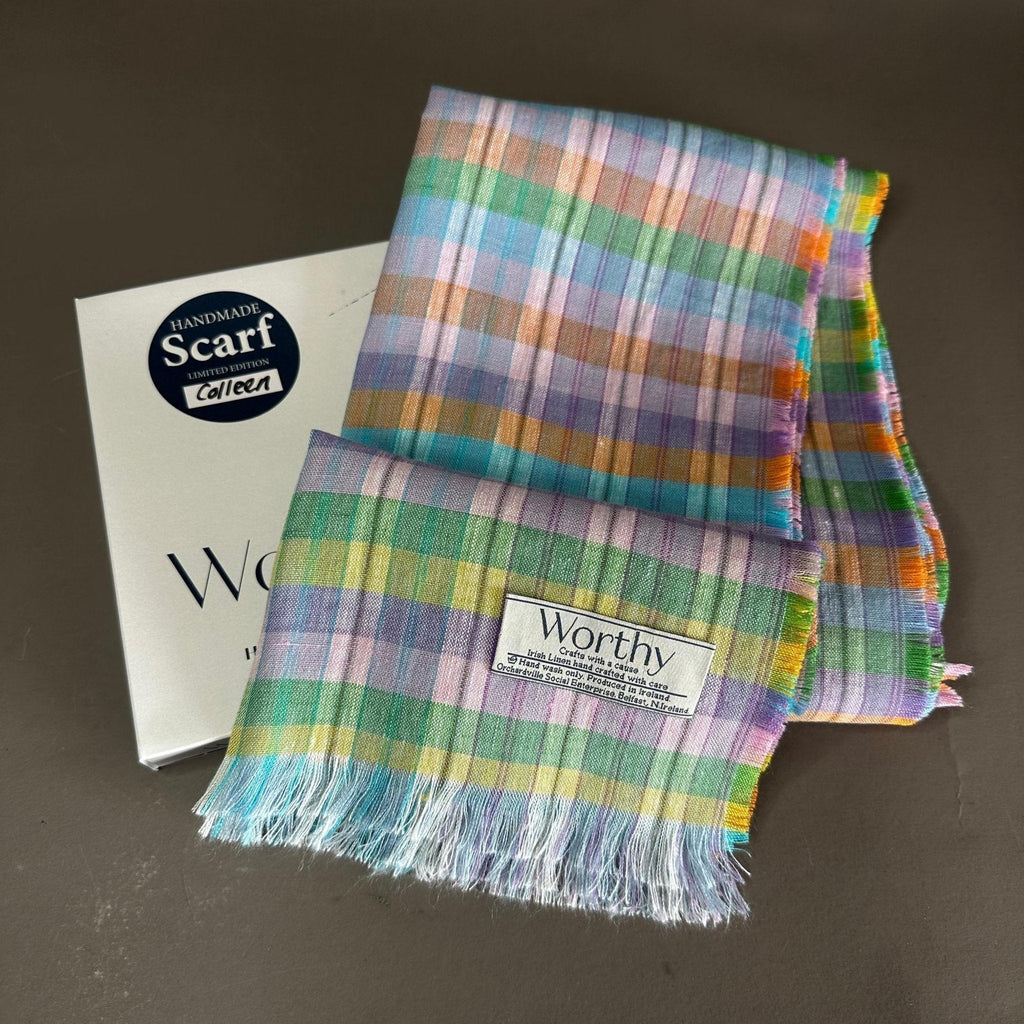 Worthy Irish Linen Scarf-Worthy-Basalt and Oak
