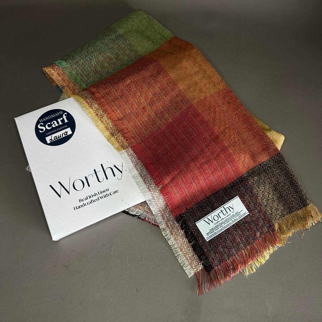Worthy Irish Linen Scarf-Worthy-Basalt and Oak