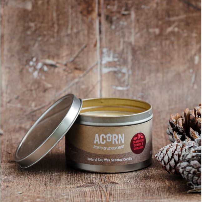 Acorn Cranberry, Orange & Cinnamon - Soy Candle Tin-Acorn-Artisan Market Online