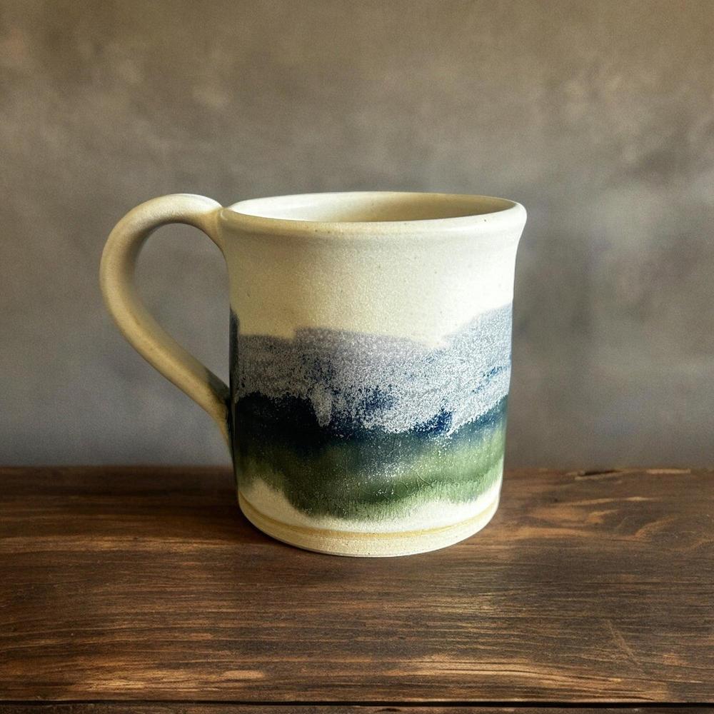 CH Pottery Mug - Impressionism-CH Pottery-Basalt and Oak