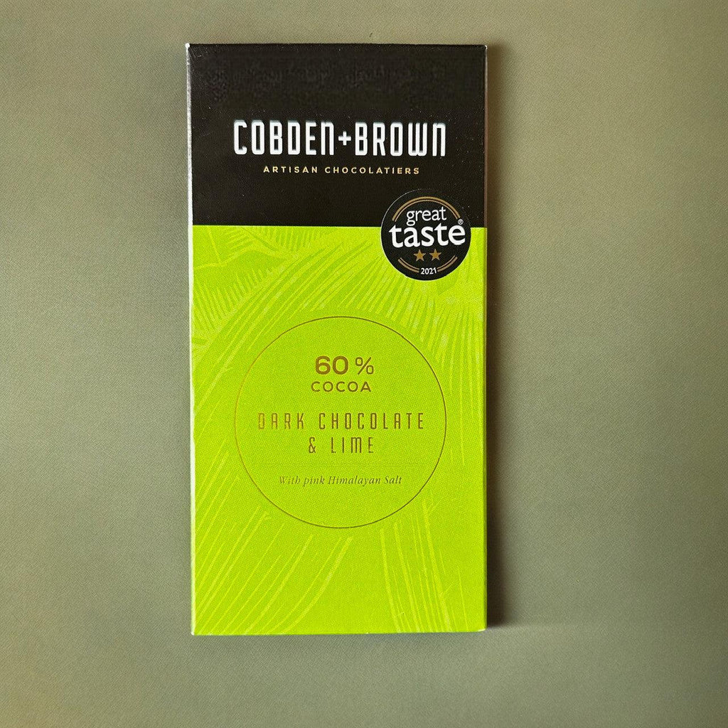 Cobden and Brown Dark 60% with Lime and Pink Himalayan Salt Bar-Cobden & Brown-Artisan Market Online