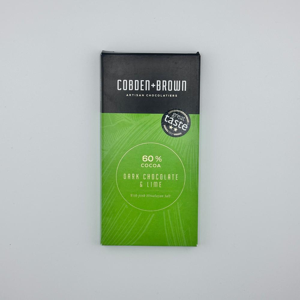 Cobden and Brown Dark 60% with Lime and Pink Himalayan Salt Bar-Cobden & Brown-Basalt and Oak