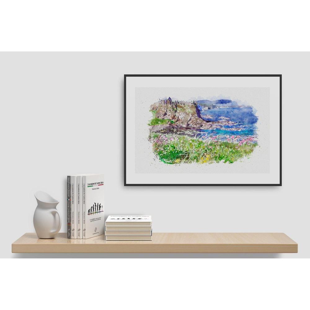 Dunluce Castle Limited Edition Print-Muddypuddle Digital Art-Basalt and Oak