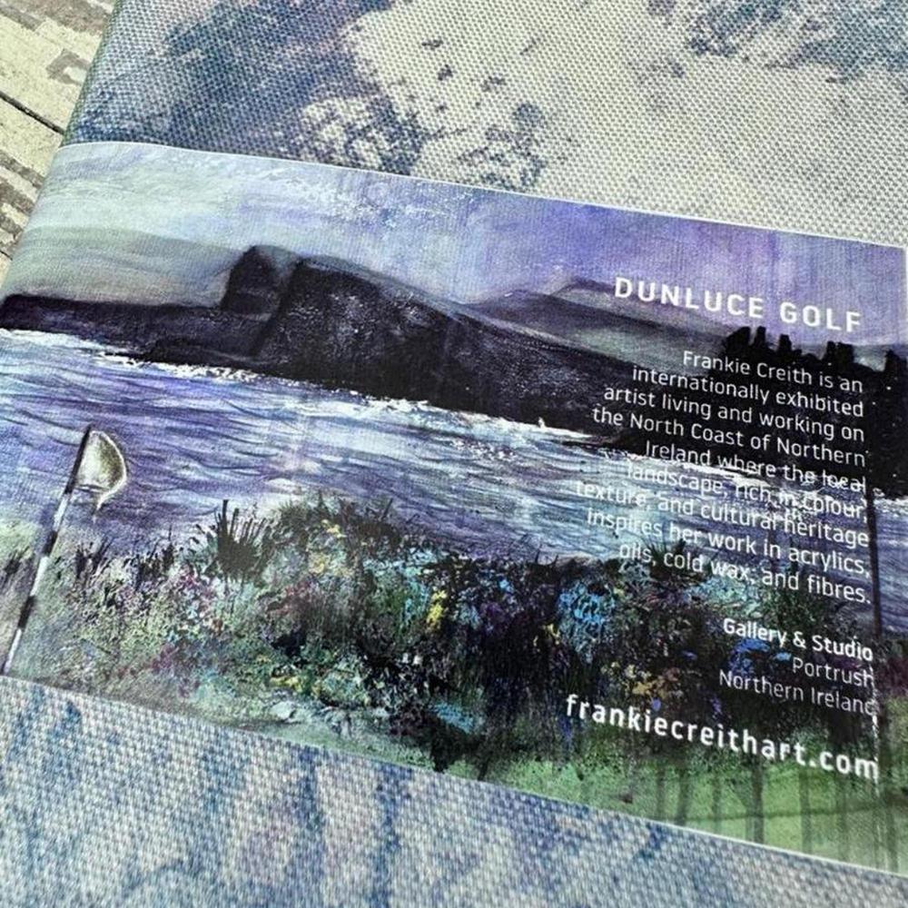 Frankie Creith DUNLUCE GOLF PORTRUSH Tea Towel-Artist Frankie Creith-Basalt and Oak