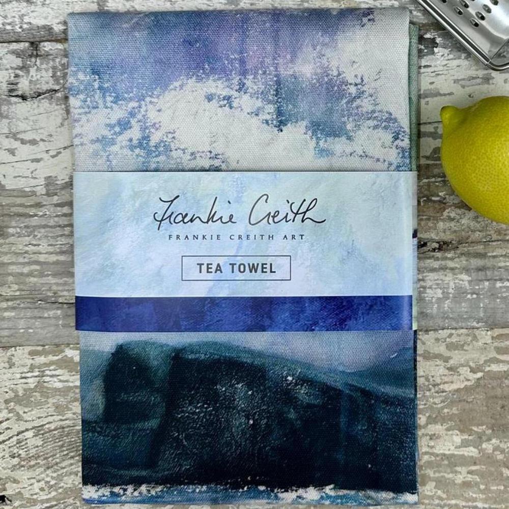 Frankie Creith DUNLUCE GOLF PORTRUSH Tea Towel-Artist Frankie Creith-Basalt and Oak