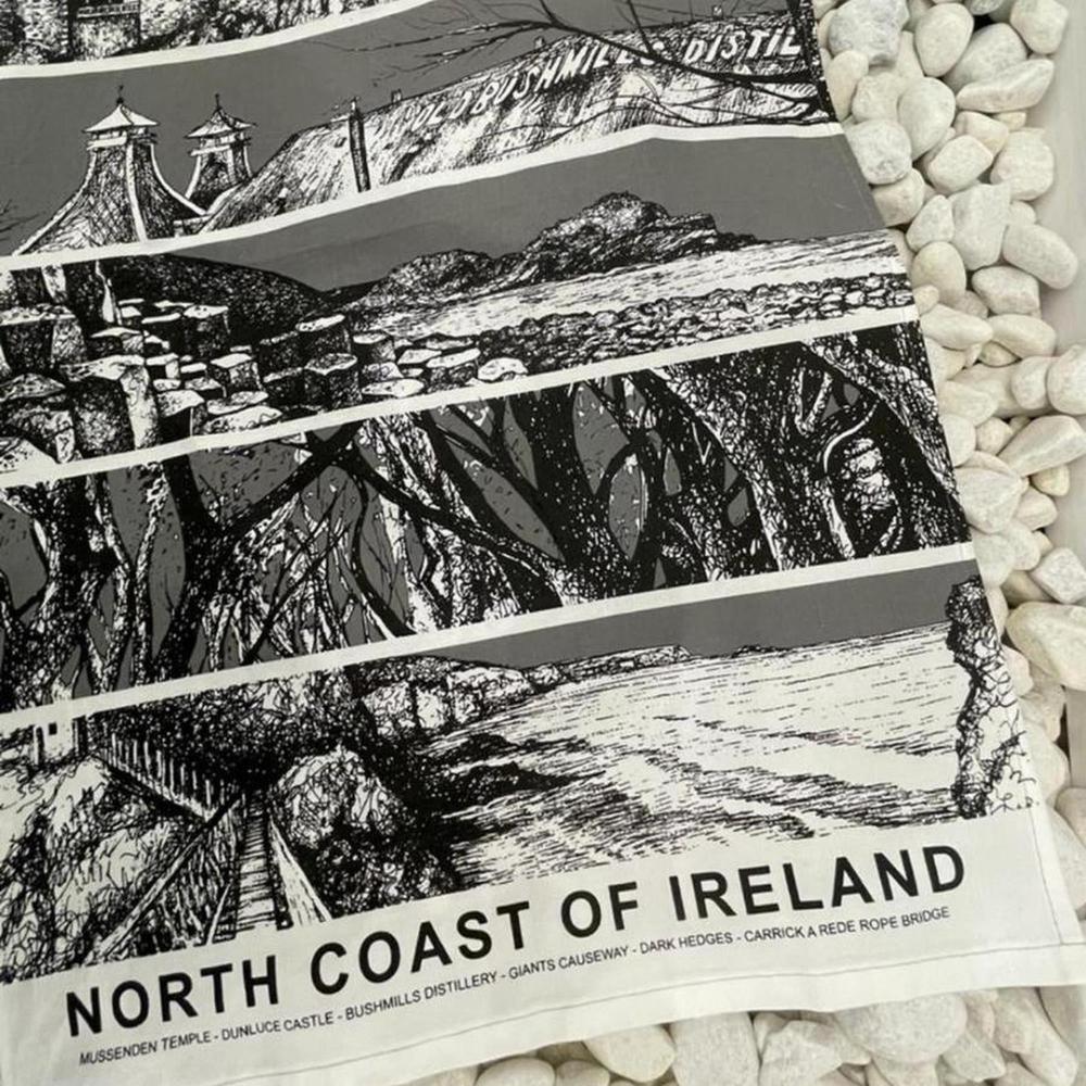 Frankie Creith NORTH COAST Tea Towel-Artist Frankie Creith-Basalt and Oak
