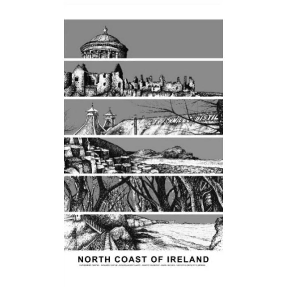 Frankie Creith NORTH COAST Tea Towel-Artist Frankie Creith-Basalt and Oak