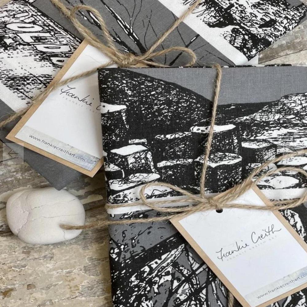 Frankie Creith NORTH COAST Tea Towel-Artist Frankie Creith-Basalt and Oak