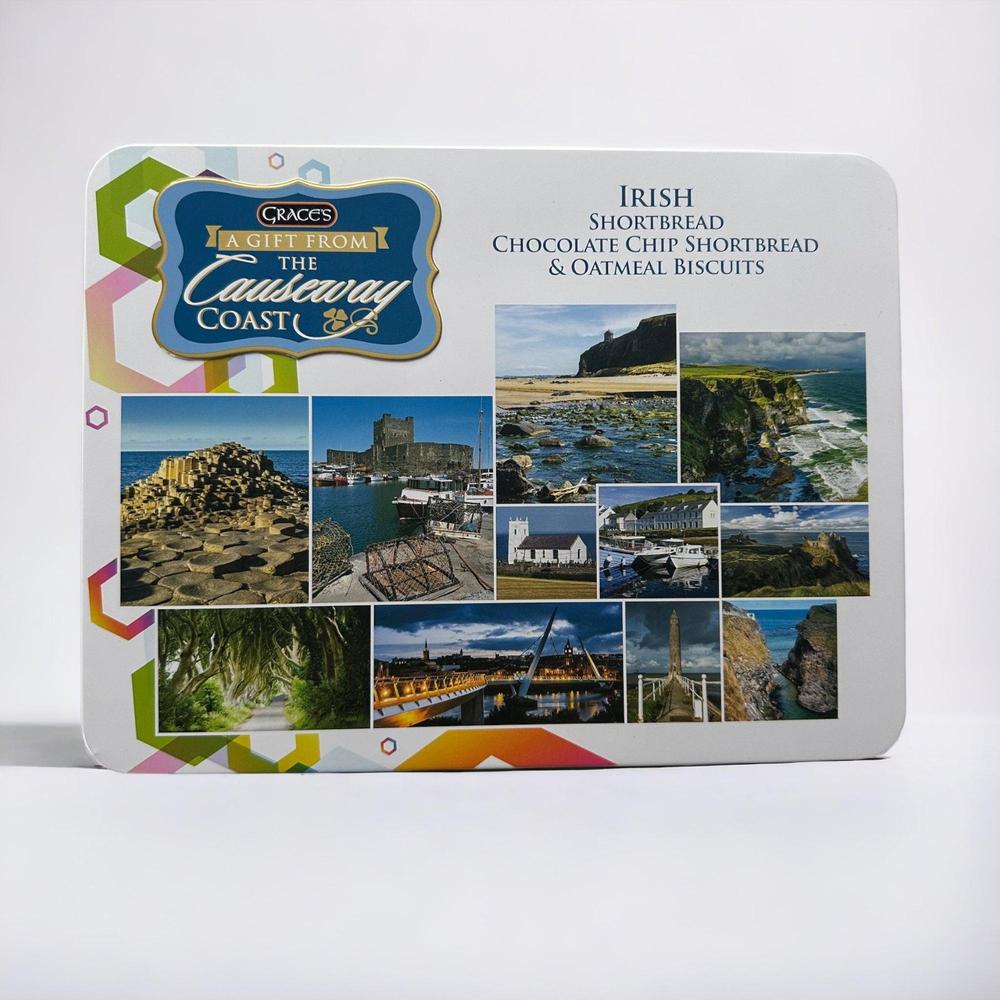 Graces Irish Shortbread, Chocolate Chip Shortbread and Oatmeal Biscuits Gift Tin-Grace's-Basalt and Oak